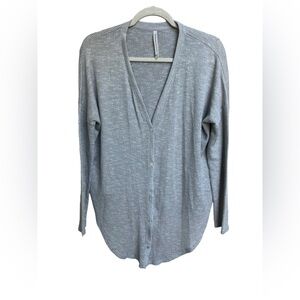 The Group Babaton Women's Button Long‎ Sleeve Waffle Knit Top Blouse size medium